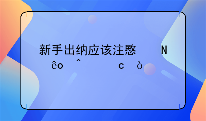 新手出納應(yīng)該注意哪些問題？