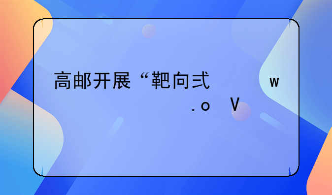 高郵開展“靶向式”精準招商
