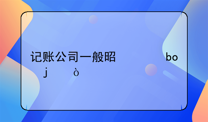 記賬公司一般是干嘛的？