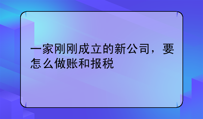 一家剛剛成立的新公司，要怎么做賬和報(bào)稅