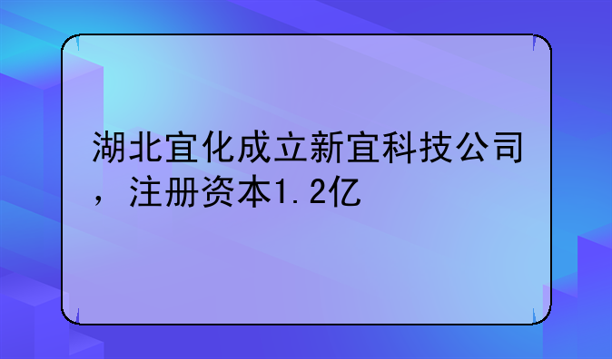 湖北宜化成立新宜科技公司，注冊資本1.2億