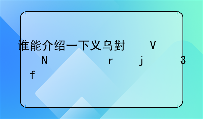 誰(shuí)能介紹一下義烏小商品市場(chǎng)的背景