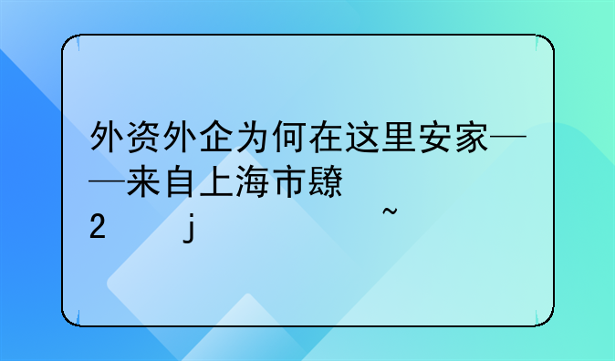 外資外企為何在這里安家——來(lái)自上海市長(zhǎng)寧區(qū)的調(diào)查