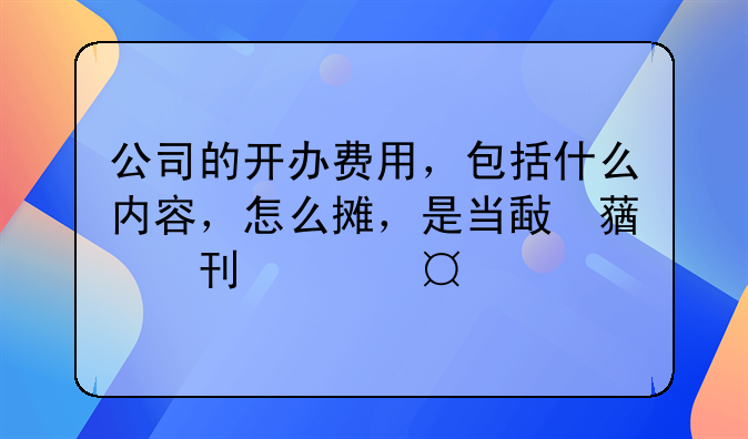 公司成立前期開辦費(fèi)作為投資款怎樣做會(huì)計(jì)處理？，開辦費(fèi)賬務(wù)處理